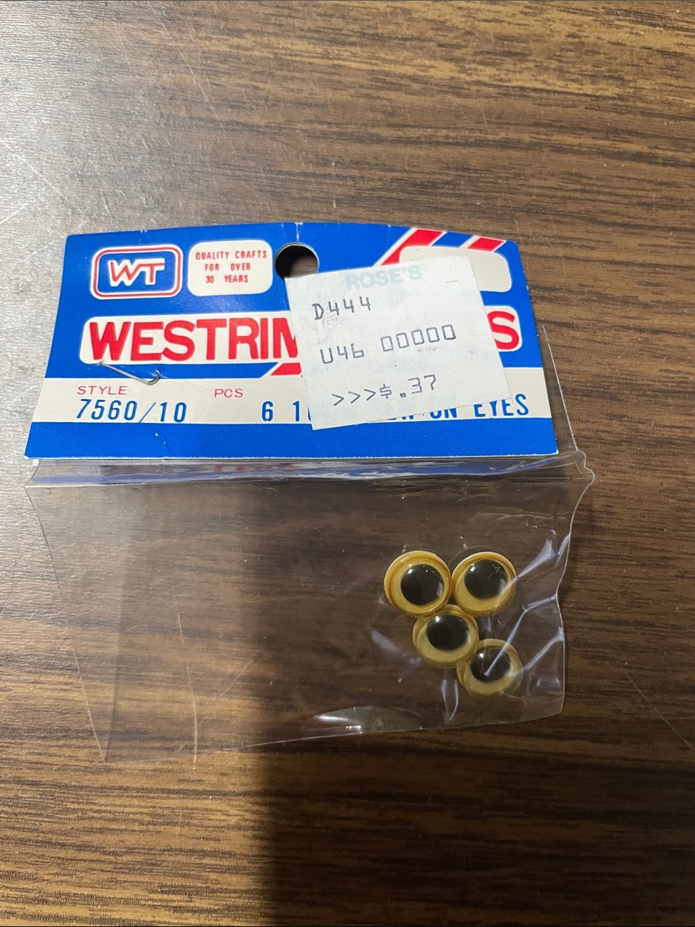 Westrim Yellow Black Doll Eyes - Pack of 4